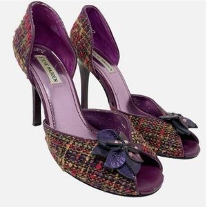 Steve Madden Vintage Tweed Peep-toe Heels
